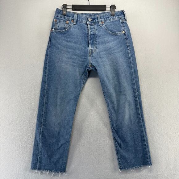 Levis 501xx Jeans Men's 30x30 Fits 29x26 Blue Premium 93' Big E Red Tab Raw Hem - Picture 1 of 10